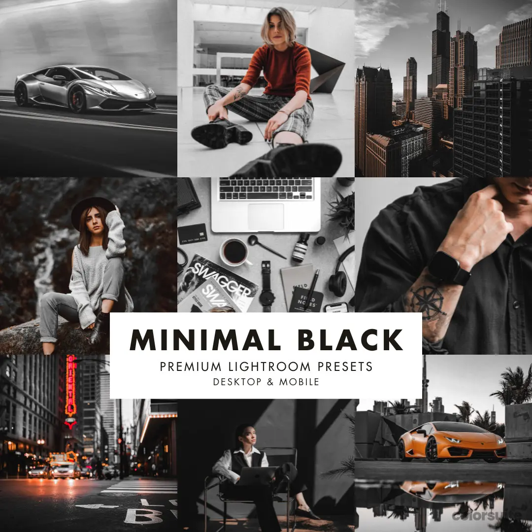 Minimal Black lightroom preset pack, best presets for professionals